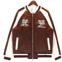 【入手困難・新品未使用】クラシックな RHUDEルード ロゴ刺繍 サテン ボンバージャケット/ブルゾンのサムネイル