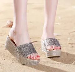 サンダル レディース 厚底 23 シルバー 大きいサイズ 履きやすい オルチャン