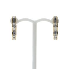 K18YG WG イエローゴールド ホワイトゴールド フープピアス ダイヤモンド オーバル ウェーブ【新品仕上済】【zz】【中古】