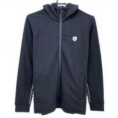 【美品】パーリーゲイツ ジップパーカー ネイビー 袖下・サイドロゴライン レディース 1(M) ゴルフウェア PEARLY GATES