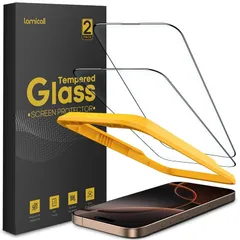 iPhone 16 Pro ガラスフィルム 【2枚セット】 : 米国SGガラス Lamicall 9H硬度 アイフォン16 プロ 保護フイルム 黒縁あり 画面フィルム 強化ガラス 液晶 画面保護 シート スクリーン プロテクター アイホン スマホ 携帯 0 1