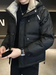 種類21：5XL /A：黒 秋冬 コーデ メンズ  服 シンプル ファッション オシャレ 大人 かっこいい 大きいサイズ ストリート 紳士服 ダウン ジャケット ワークウェア フード付き カジュアル ハイエンド 厚手 