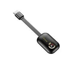 MiraScreen 5.0Gタイプ  4K　ワイヤレスHDMIドングル アダプタ レシーバー　テレビに映す 画面　ミラーキャスト クローム tecc-4kmirasc02