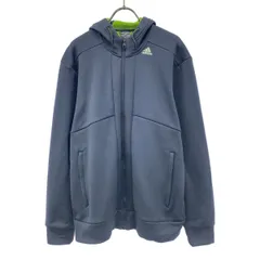 adidas アディダス 長袖 ジップパーカー XO チャコールグレー ビッグサイズ 裏フリース メンズ 古着