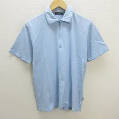 G■日本製■バーバリー/Burberry LONDON 半袖ポロシャツ/コットン【M】水色/men's/51【中古】■