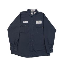 aramark アラマーク 長袖 ワークシャツ ネイビー 2XL US規格