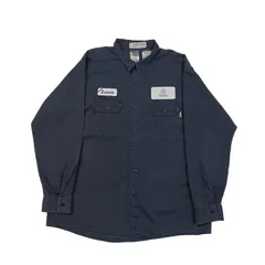 【最終値下げ SALE】aramark アラマーク 長袖 ワークシャツ ネイビー 2XL US規格　B202507