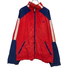 PUMA ジップアップ ジャケット 2XL～ レッド ネイビー 切替 ビッグサイズ スポーツウェア 古着卸 アメリカ仕入 a701-6906