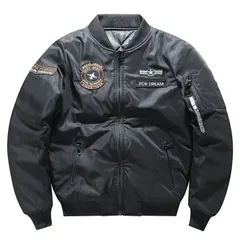 フライト ジャケット MA1 ミリタリー ジャンパー ブラック リバーシブル 中綿入り 防寒 冬用 メンズ レディース