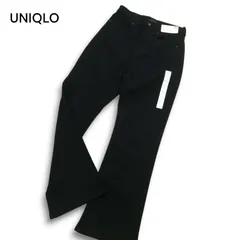 新品 22AW★ UNIQLO ユニクロ ストレッチ スリム フレア ブーツカット デニム パンツ ジーンズ Sz.24 レディース 黒 未使用