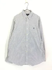 古着 90s Ralph Lauren 「CLASSIC FIT」 マルチ ストライプ BD シャツ L 古着 