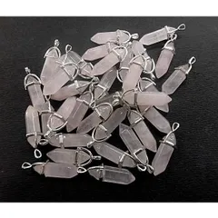 天然石 ローズクォーツ六角柱ペンダントトップ(1個)　　 　　 　　 　　　　 　 　　　　　　 　　  　　　　    　　　　　　  　　