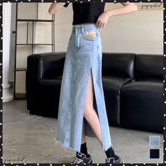 送料無料 スカート スリット デニムスカート 韓国ハイウエスト 切りっぱなし ロングスカート レディース おしゃれ タイトスカート カジュアル カットオフデニム セクシー細身 美脚スカート オルチャン 30代 ストリート 20代