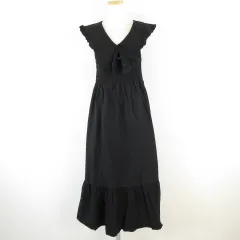 トップショップ TOPSHOP フレアワンピース ノースリーブ 黒 40 *A135