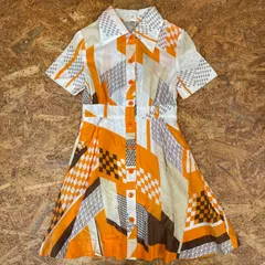 ’70s 昭和レトロ PERIC 総柄ワンピース 半袖 サイズ12 ペリック 福屋 キッズ 子供服 KIDS 70年代 ヴィンテージ ユーズド USED 古着