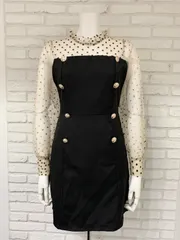 938 Tika ティカ キャバクラ ドレス ドットシースルー タイト キャバドレス S