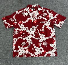 【中古品】COMME des GARCONS コムデギャルソンオムプリュス  ローリングストーンズ アロハシャツ ハイビスカス/赤 Sサイズ オープンカラーシャツ 開襟シャツ
