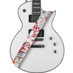 【在庫処分】ワイド 2 - ストラップブロック＆ヘッドストックストラップネクタイと白いユリアコースティック、エレクトリックとベースギターのためのギターストラップライトブルーポリエステル Strap Guitar Amumu