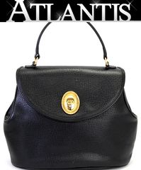 クリスチャンディオール Christian Dior ヴィンテージ ハンドバッグ レザー 黒 【70363】