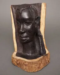 オパール　両面彫りカメオルース　インディアンの頭像　DIY用重さ約482g約24カラット