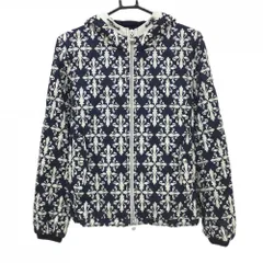 【超美品】キャロウェイ 中綿ジャケット ネイビー×白 総柄 キルティング レディース M ゴルフウェア Callaway