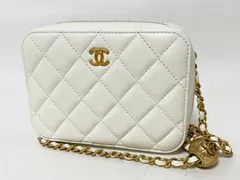 CHANEL シャネル ミニマトラッセ チェーンショルダーバッグ ココボール ラムスキン ホワイト ゴールド金具 31番台 超美品