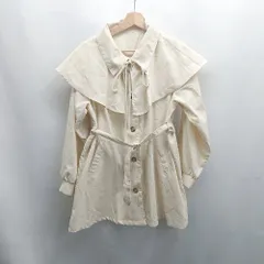 ◇ ⊂ GRL グレイル カラー取り外し可能 ウエストベルト 長袖 コート サイズF アイボリー系 レディース E  【1505290011426】