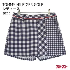 TOMMY HILFIGER GOLF キュロットスカート チェック柄 ネイビー系 L [240101047634]#