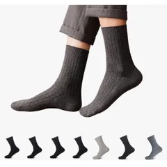 ★新品★ メンズ ビジネスソックス 7足セット 無地 抗菌防臭 24-26cm　通年　抗菌防臭　スタンダード　リブ