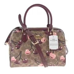 COACH コーチ CY692 チェリー プリント シグネチャー キャンバス ローアン サッチェル バッグ【新古品】【未使用】【中古】