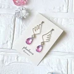 プチ天使しずくピアス／イヤリング（ライトパープル）