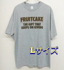 ブランド不明　グレー　Tシャツ　L　コットン90％　ポリエステル10％　古着