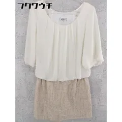 ◇ anatelier アナトリエ 切替 七分袖 ミニ ワンピース サイズ38 アイボリー ベージュ レディース 【中古】 【1002801966218】