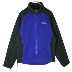 ザノースフェイスThe north faceフルジップフリースジャケットアウター両面ロゴ刺繍ブルー青ブラック黒vintageヴィンテージ40328