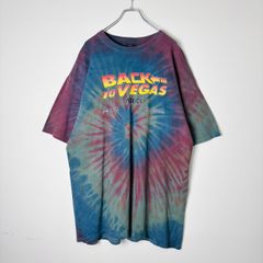 【XL】00s USA製 バックトゥザフューチャー パロディ Tシャツ BACK TO VEGAS タイダイ くすみカラー ビッグサイズ