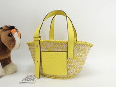 美品】LOEWE ロエベ バスケットバッグ スモール カゴバッグ イエロー