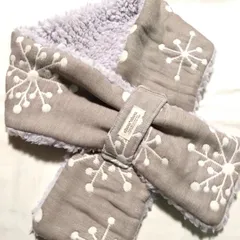 北欧グレー☆6重ガーゼ＆ボアマフラー☆ハンドメイド