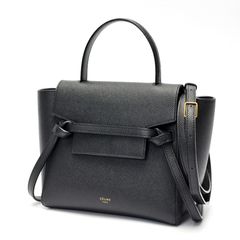 セリーヌ / CELINE　ベルトバッグ ナノ　189003ZVA.38NO / 185003ZVA.38NO　グレインドカーフスキン　ブラック 【中古】 商品番号 E-158338