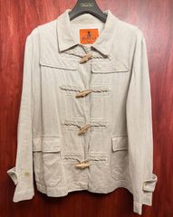 【NEPENTHES 取り扱い】 MADE IN ITALY製 BARENA リネンコットンショートダッフルコート アイボリー 46サイズ