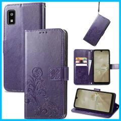 【在庫処分】(四つ葉のクローバーパープル) ノートブック型携帯電話保護カバー多機能携帯電話ホルスター財布携帯電話ホルダーバンプパターンテクスチャ耐久性摩擦耐性携帯電話ケース男性と女性に適した多色オプション 手帳型 ケース SH-51C 2 Wish Wish