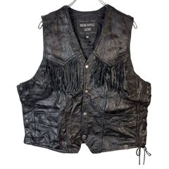 Vintage Leather レザーベスト ライダース エイジング 本革 黒 - メルカリ