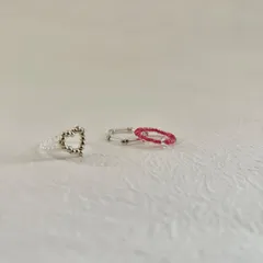 ハートのビーズリング　３つセット