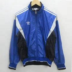 H■90s■アディダス/adidas ヴィンテージ ナイロンジャケット/デサント社【M】青/MENS■105【中古】