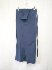 ◇ Θ nano universe ナノユニバース SHELTECH ウエストリボン ロング ナロー スカート サイズF ネイビー系 レディース E  【1507230005670】