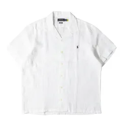 【美品】【現行タグ】POLO Ralph Lauren ポロ ラルフローレン シャツ サイズ:L / オープンカラー リネン 半袖シャツ (CLASSIC FIT) / ホワイト 白 / トップス カジュアルシャツ【メンズ】【中古】