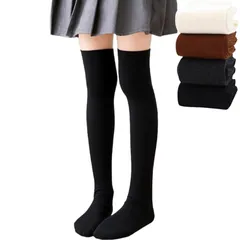【新品】 [VNGOLERRY] ニーハイソックス 靴下 子供 女の子 キッズ 学生 ガールズ 膝上 ロングソックス 綿 弾力性 王冠 クラウン スクールソックス 刺繍 無地系 学院風 防寒 フォーマル 黒 白 灰 50cm おしゃれ (ブラック×2足組) 0