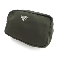 PRADA / プラダ ■ポーチ　小物入れ　ナイロン　ダークグリーン 【バッグ/バック/BAG/鞄/カバン】 ブランド【中古】 
