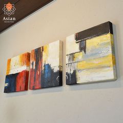 絵画 インテリア アートパネル 3枚 抽象画 モダン 北欧 壁掛け 玄関 おしゃれ アート 絵 大型 大きい アジアン バリ 40×40 (37)