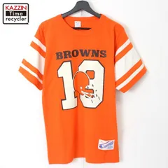 80s USA製 NFL vintage Champion クリーブランド・ブラウンズ ナンバリング フットボールＴシャツ メンズ 表記Lサイズ