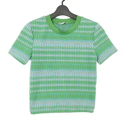 ZARA ザラ 春夏★ 幾何学模様 ボーダー サマーニット プルオーバー カットソー Sz.S レディース